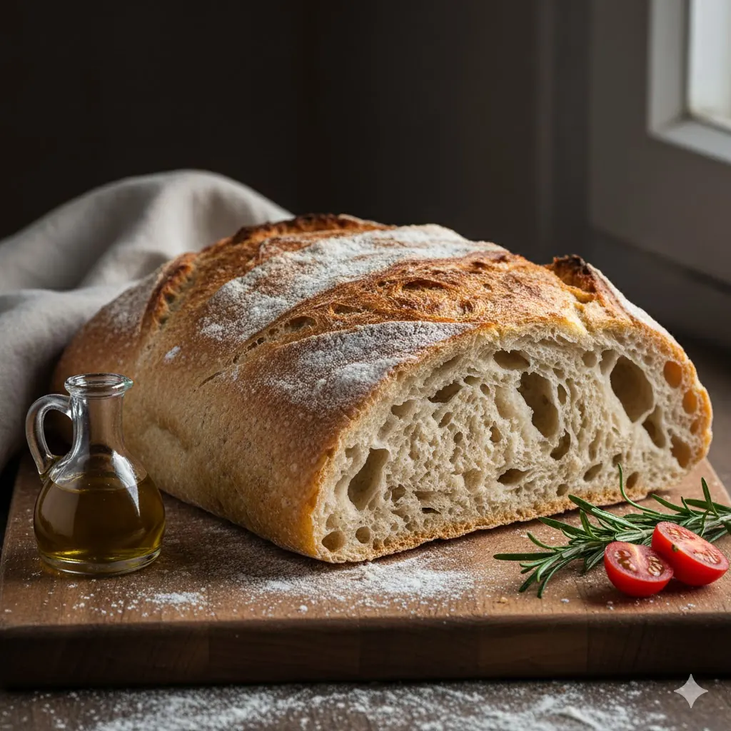Pão Italiano sem Sova/ Crocante por fora e Macio por dentro.