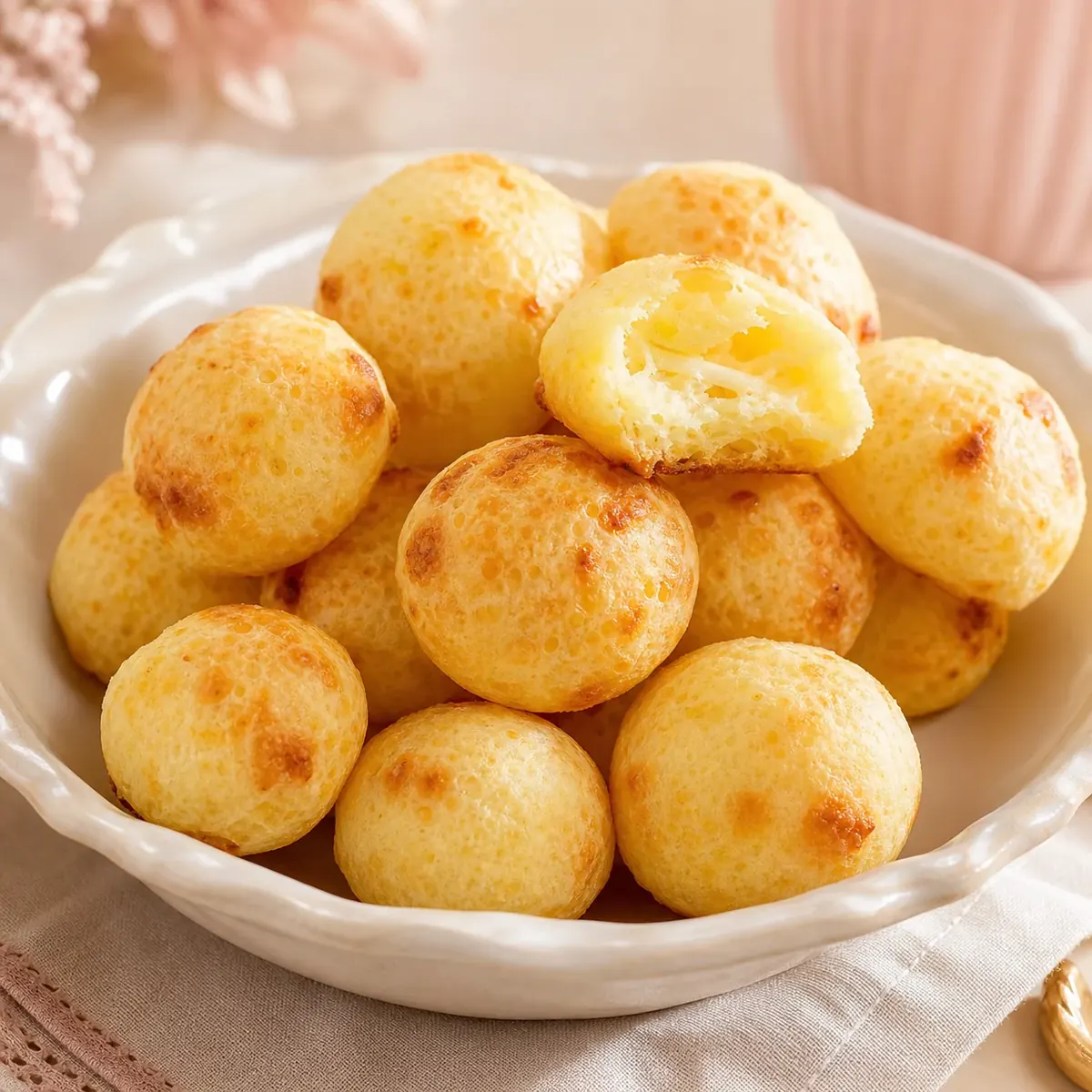 Biscoito de polvilho com queijo frito e na Air Fryer
