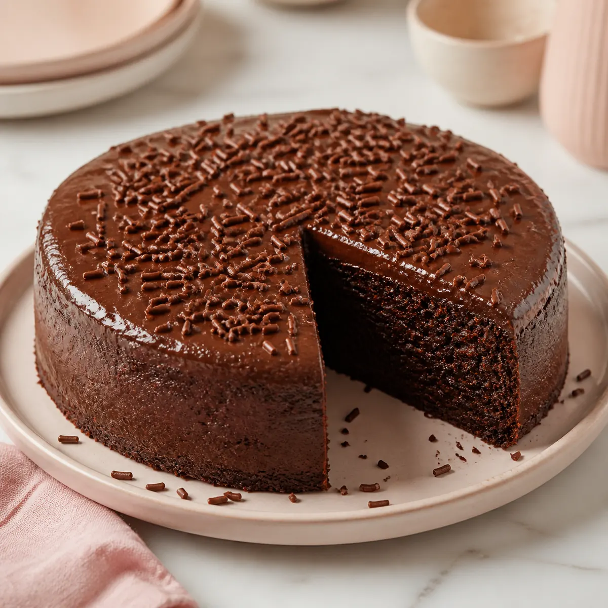 Bolo de chocolate Sem Glúten e sem Forno