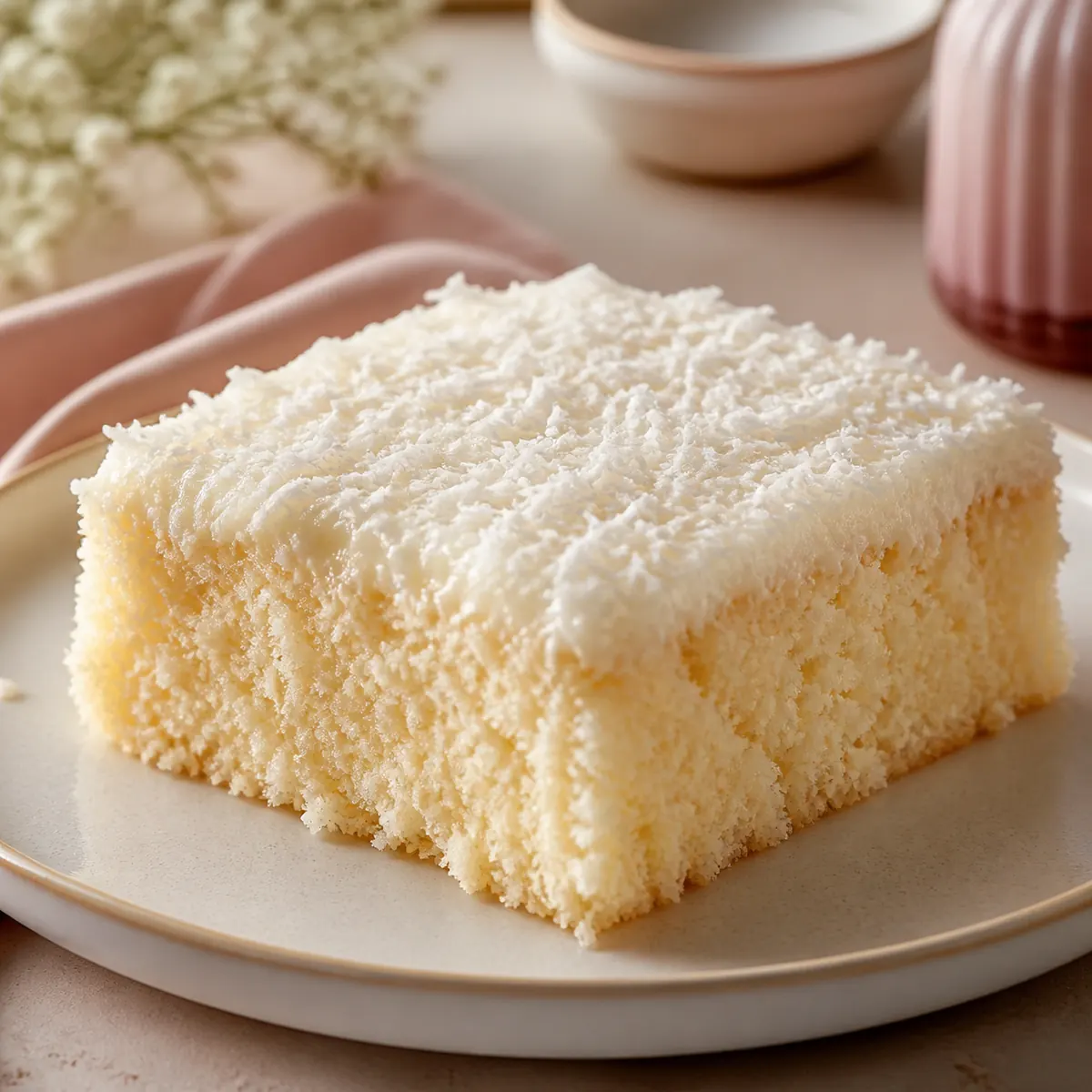 Bolo de Coco Gelado/Bolo toalha felpuda