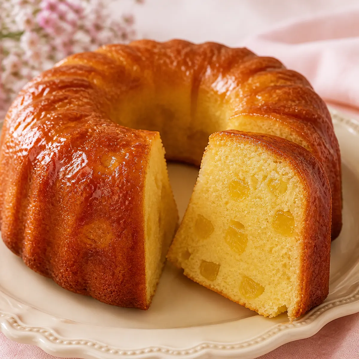 Bolo de gelatina de abacaxi