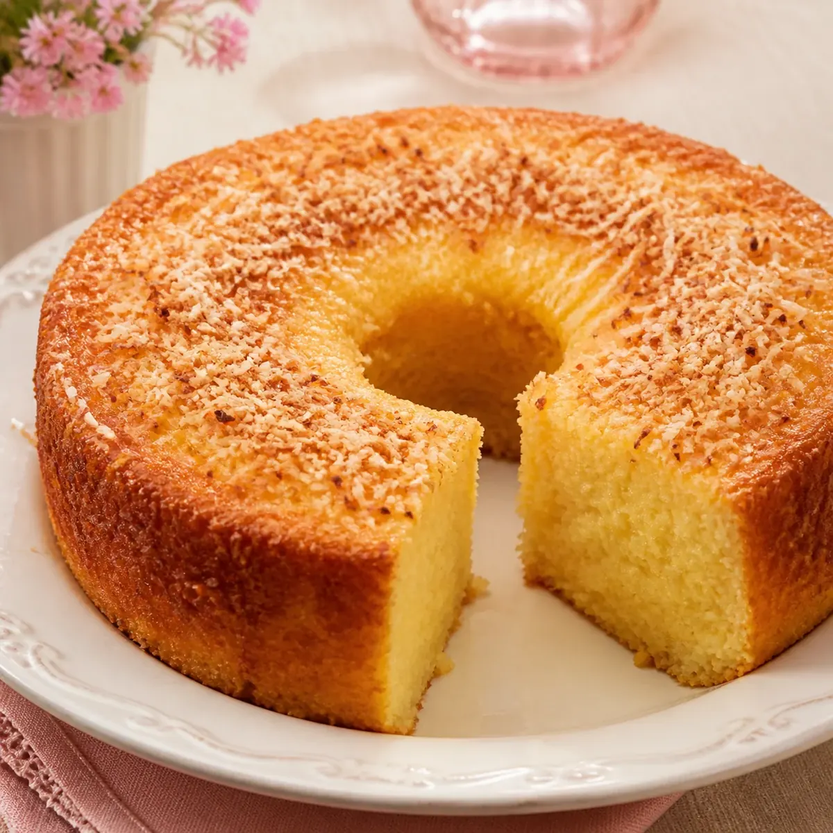Bolo de milho com coco
