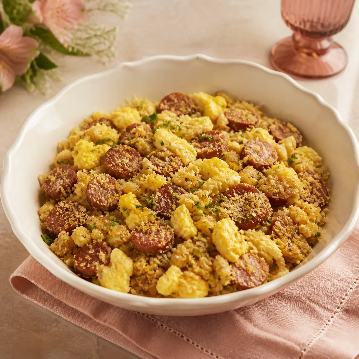FAROFA COM CALABRESA E OVOS MEXIDOS