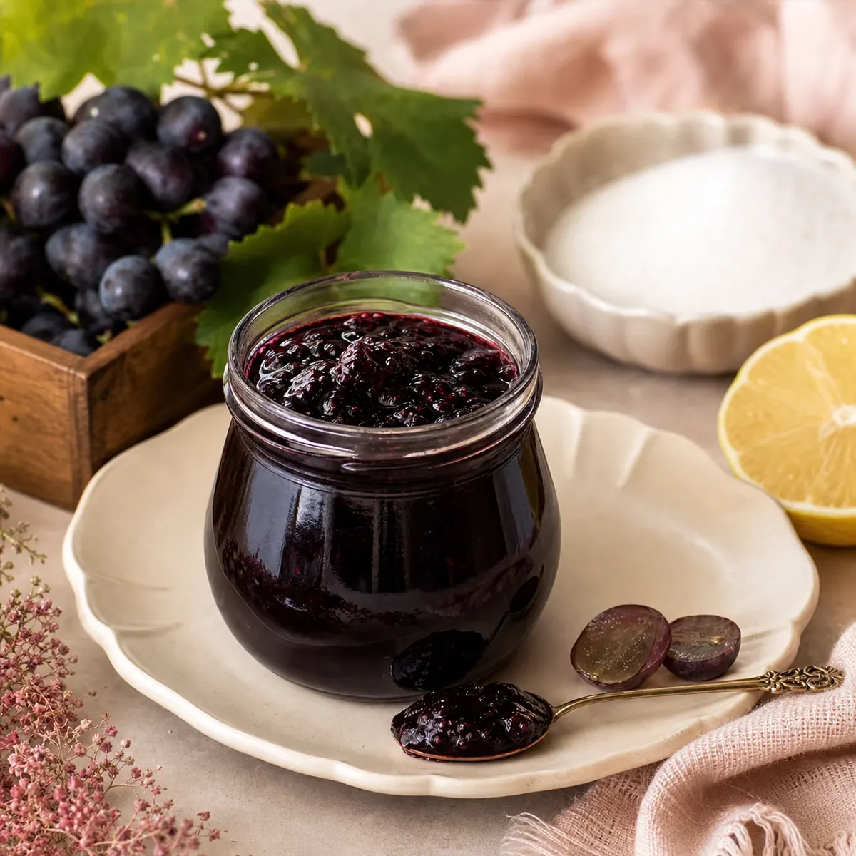 Geleia de Uva com apenas 3 ingredientes. Prática e rápida de fazer!