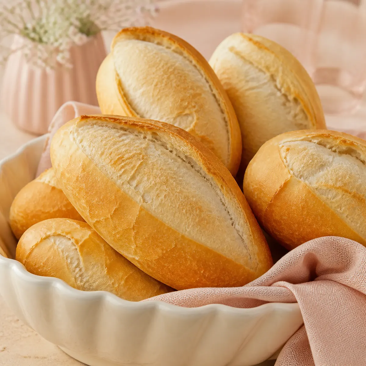 Pão Francês caseiro/ Crocante por fora e macio por dentro