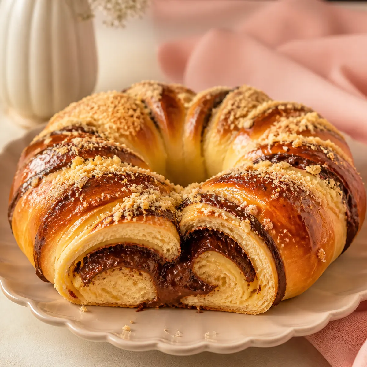 Receita Rosca doce com Creme de Confeiteiro e Recheada com Chocolate