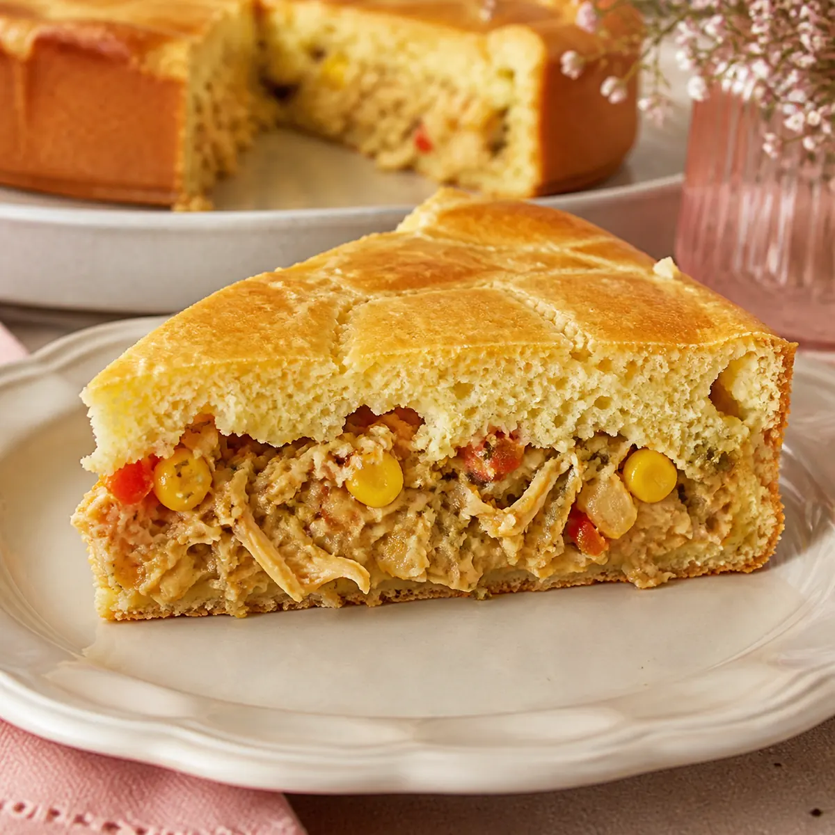 Torta de frango sem liquidificador e com massa fofinha